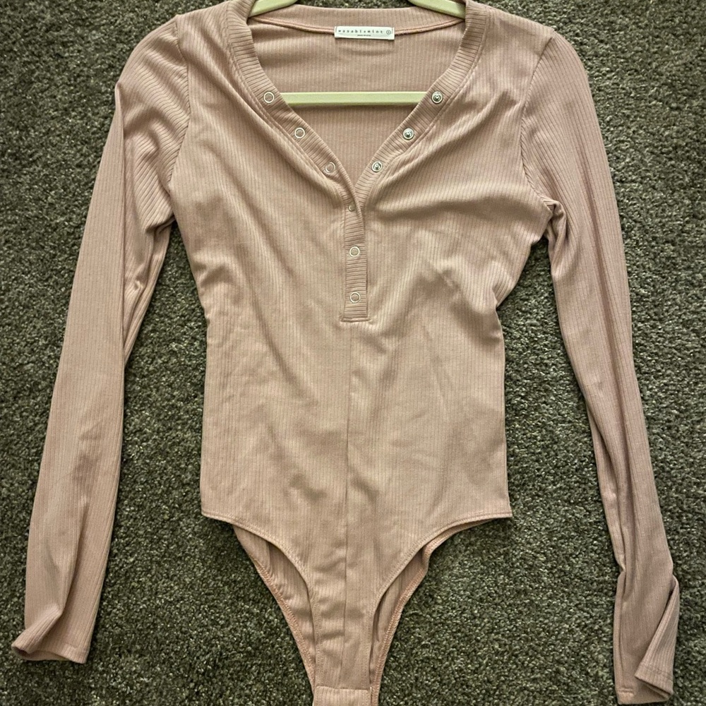 Pink long sleeve bodysuit